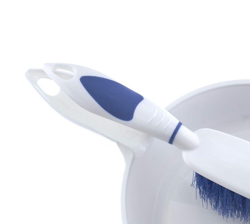 Superio Dustpan and Brush Set, Hand Broom with Ergonomic Grip Handle - Rubber Edge for Easy Dirt Pickup, Durable Material - Blue Hand Brush by Superio - Image 5